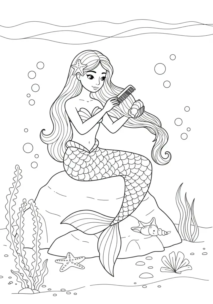 Mermaid-sitting-on-a-rock