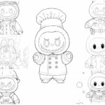 labubu coloring pages dream job series