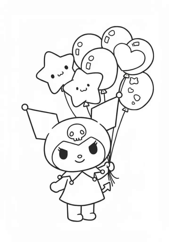 kuromi colouring pages 1