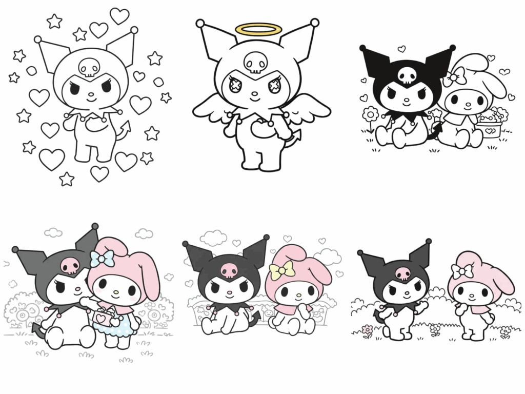 kuromi colouring pages