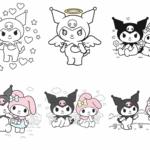 kuromi colouring pages