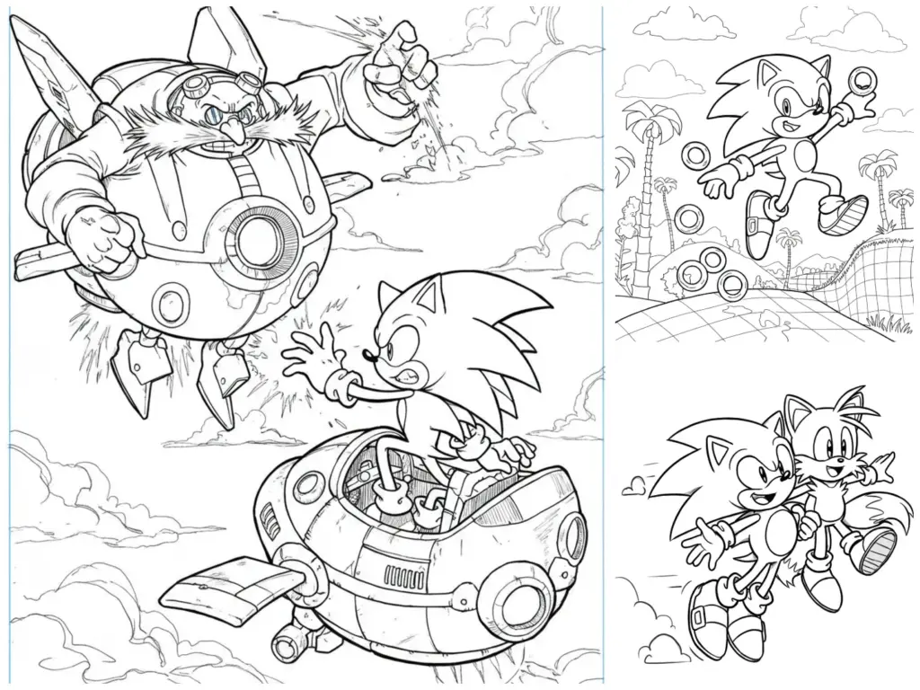 sonic coloring pages