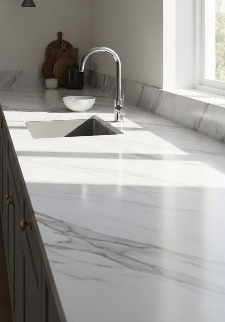 Apply Countertop Contact Paper for a Marble or Concrete Look