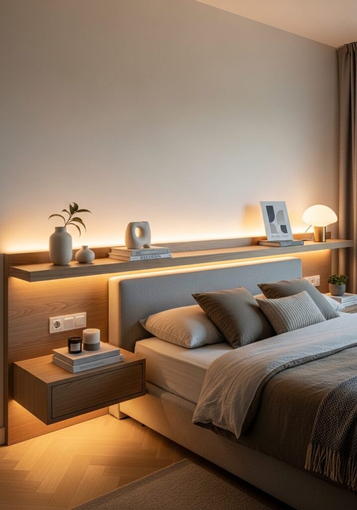 Floating Shelf Headboard 1