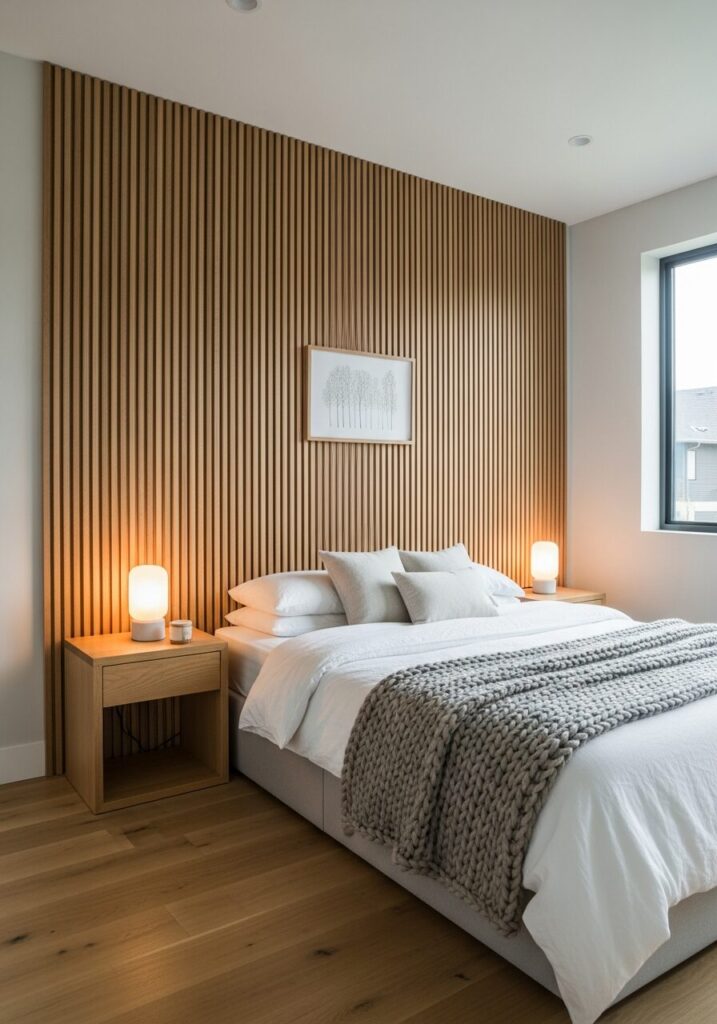 Slatted Wood Headboard 2