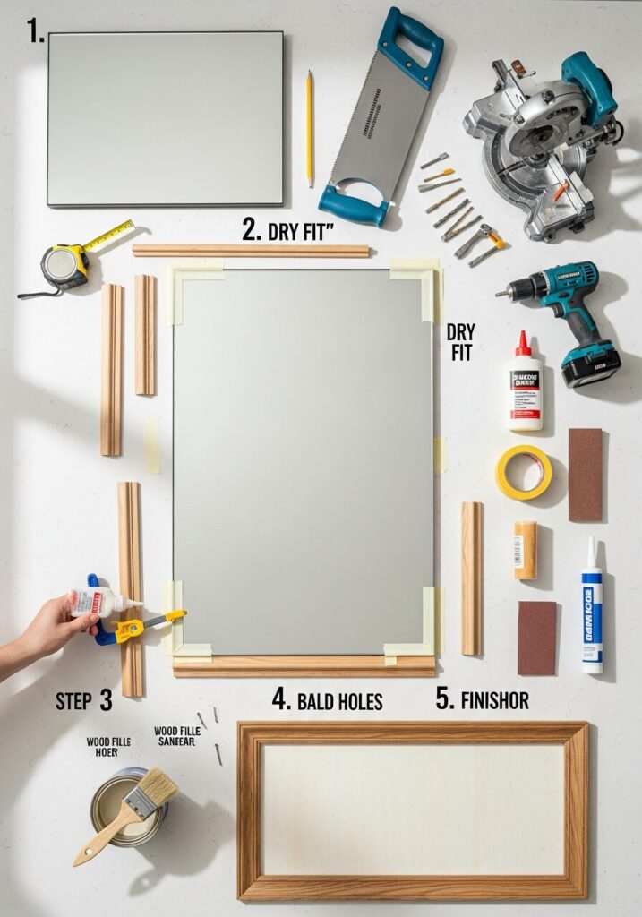 Bathroom Mirror Frame Upgrade