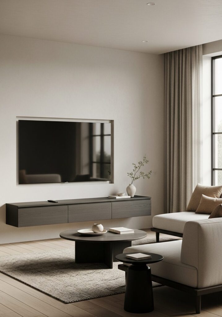 Minimalist Decor Around TV